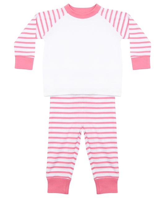Larkwood - Striped pyjamas - Pink Stripe/White - Add Your Design/Logo