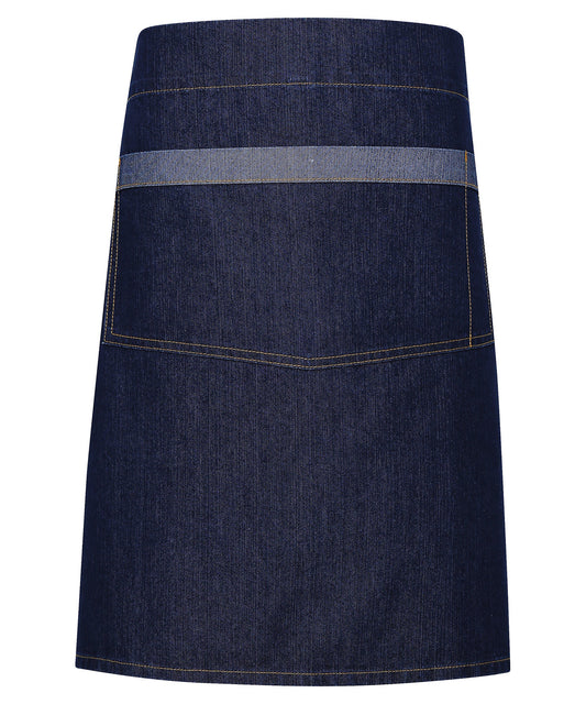 Domain contrast denim waist apron