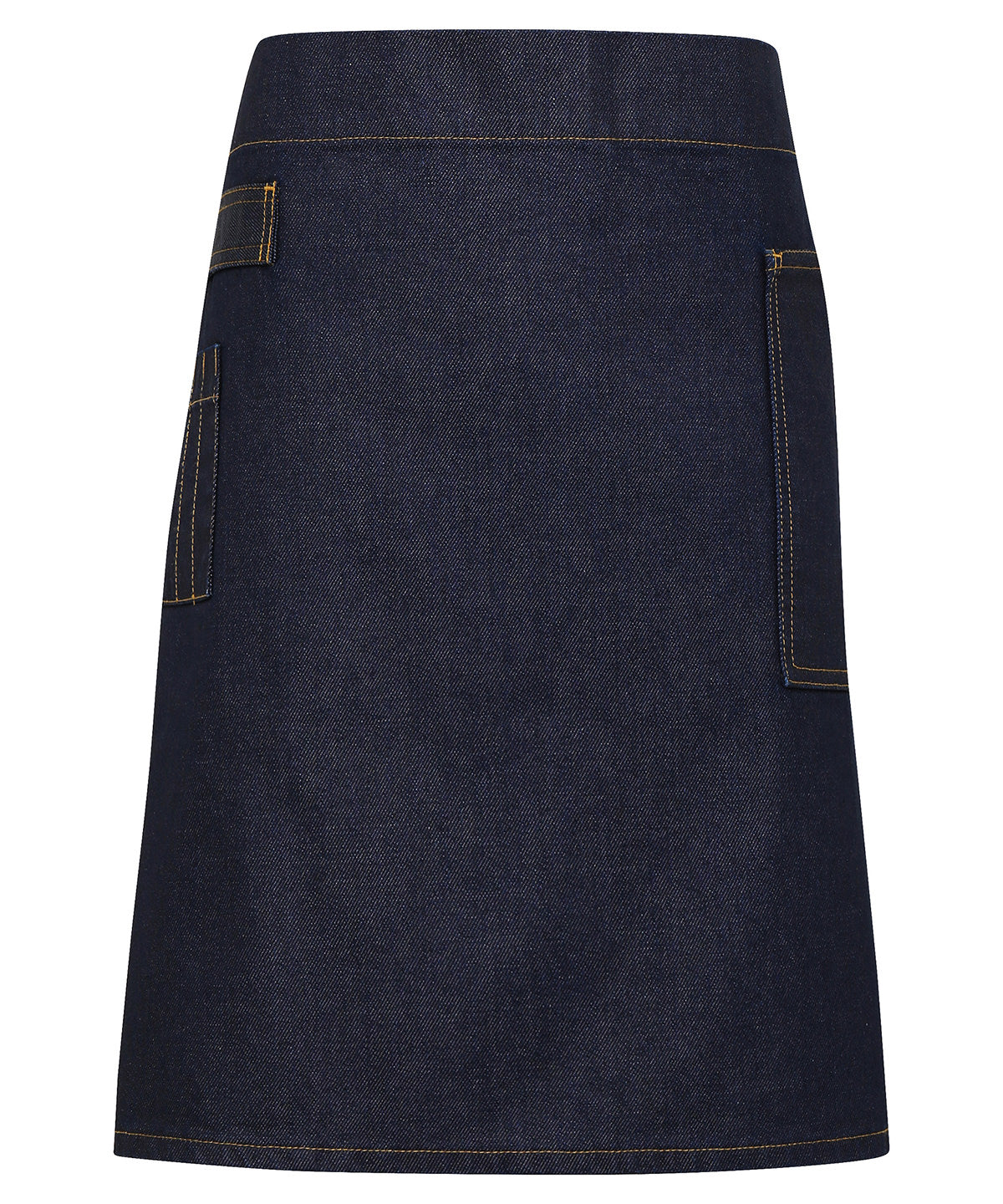 Division waxed-look denim waist apron