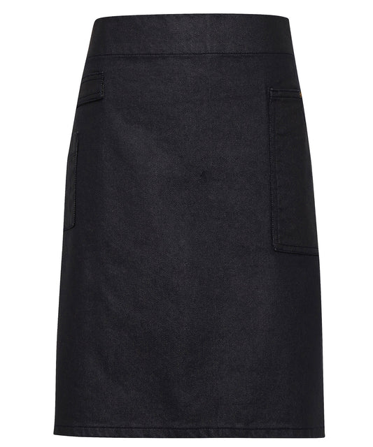 Division waxed-look denim waist apron