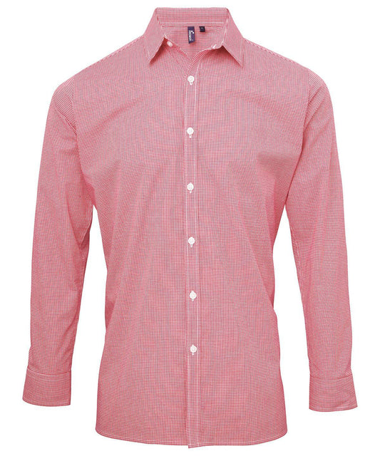 Microcheck (Gingham) long sleeve cotton shirt