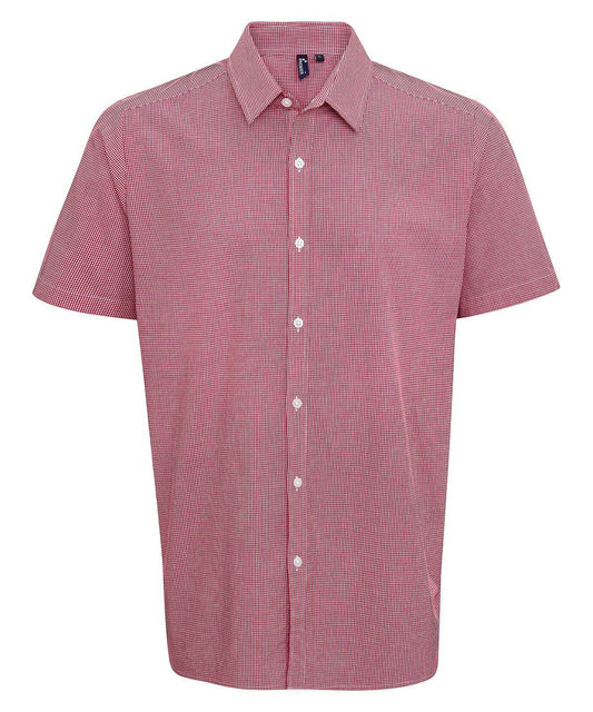 Microcheck (Gingham) short sleeve cotton shirt