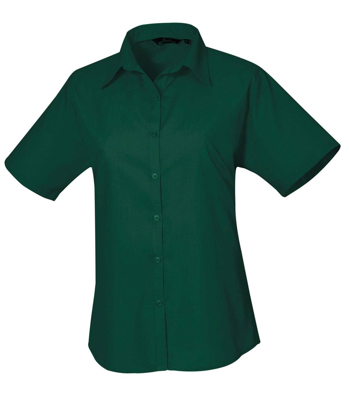 Women's short sleeve poplin blouse