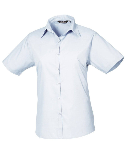 Women's short sleeve poplin blouse