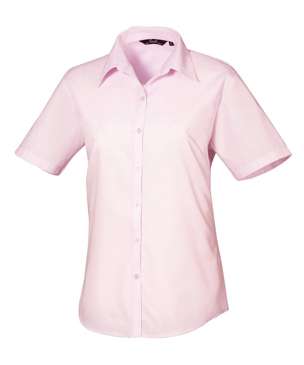 Women's short sleeve poplin blouse