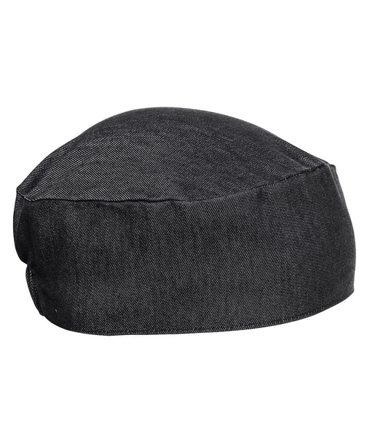 Premier - Chef's skull cap - Black Denim - Add Your Design/Logo