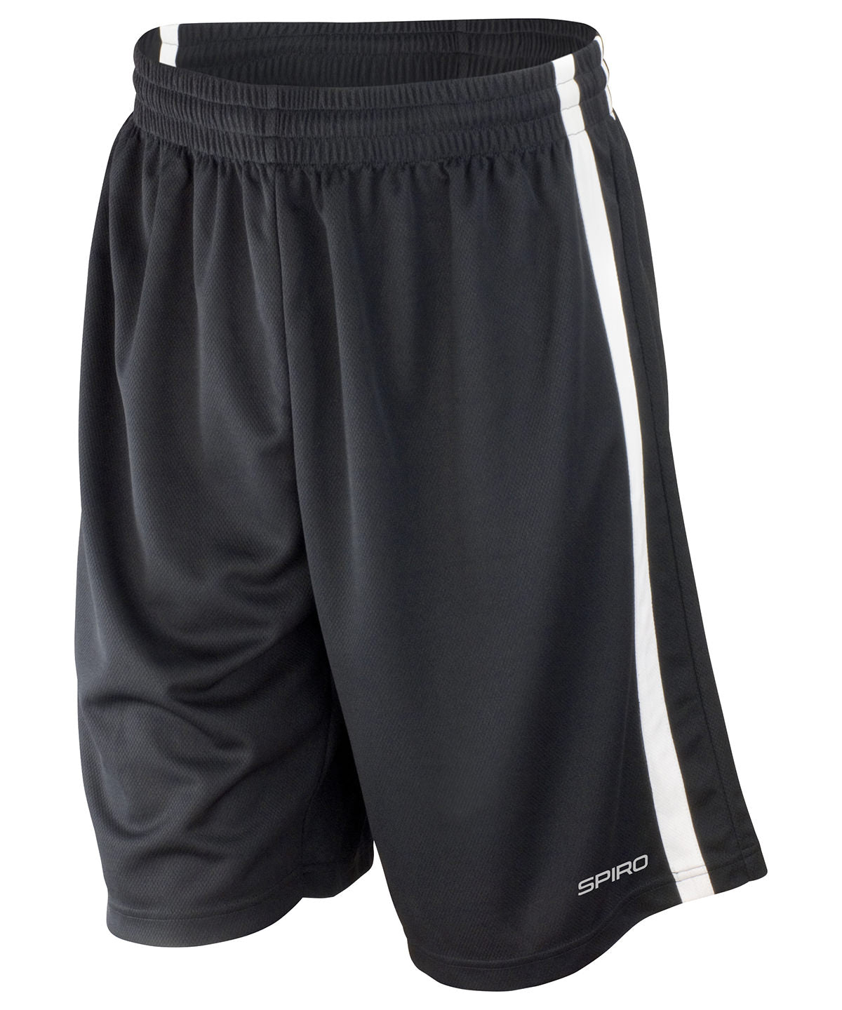 Spiro - Basketball quick-dry shorts - Black/White - Add Your Design/Lo ...