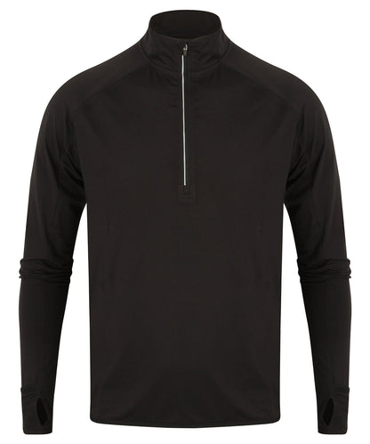 Long-sleeved ¼ zip top