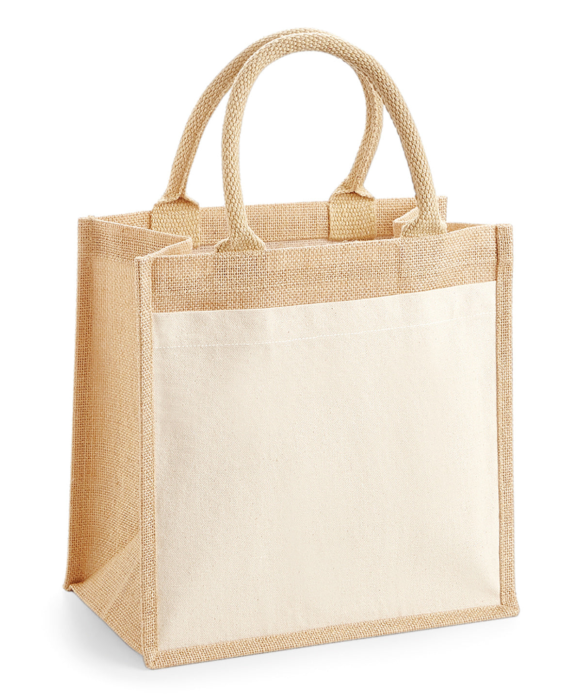 Cotton pocket jute midi tote