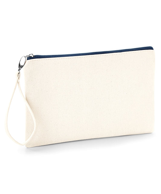 Canvas wristlet pouch