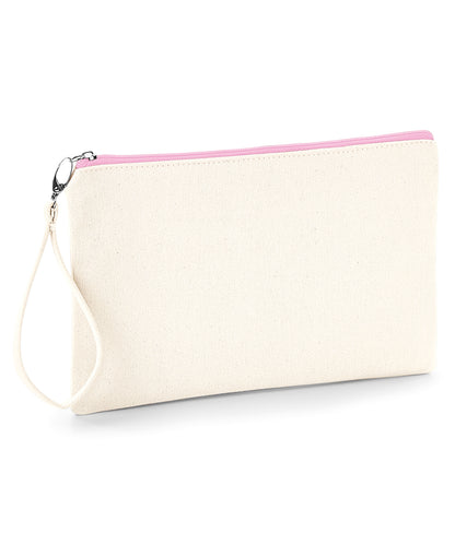 Canvas wristlet pouch