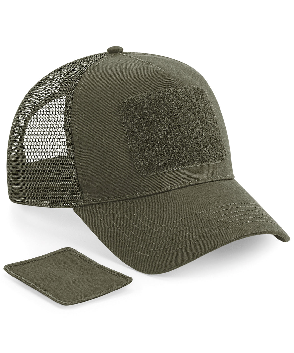 Beechfield - Patch snapback trucker - Military Green - Add Your Design/Logo