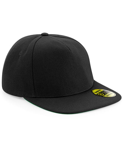 Beechfield – Original Snapback mit flachem Schirm – Schwarz/Schwarz/Schwarz – Fügen Sie Ihr Design/Logo hinzu