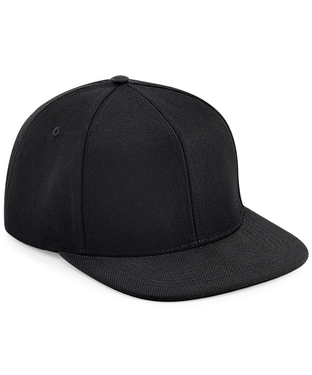Beechfield – Original Flat Peak 6-Panel Snapback – Schwarz/Schwarz – Fügen Sie Ihr Design/Logo hinzu