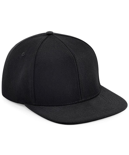 Beechfield – Original Flat Peak 6-Panel Snapback – Schwarz/Schwarz – Fügen Sie Ihr Design/Logo hinzu