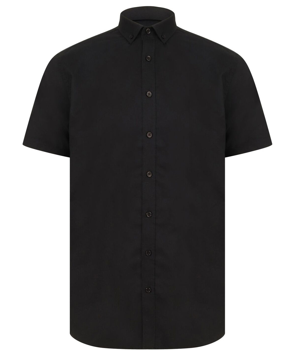 Henbury – Modernes Oxford-Hemd mit kurzen Ärmeln – Schwarz – Fügen Sie Ihr Design/Logo hinzu
