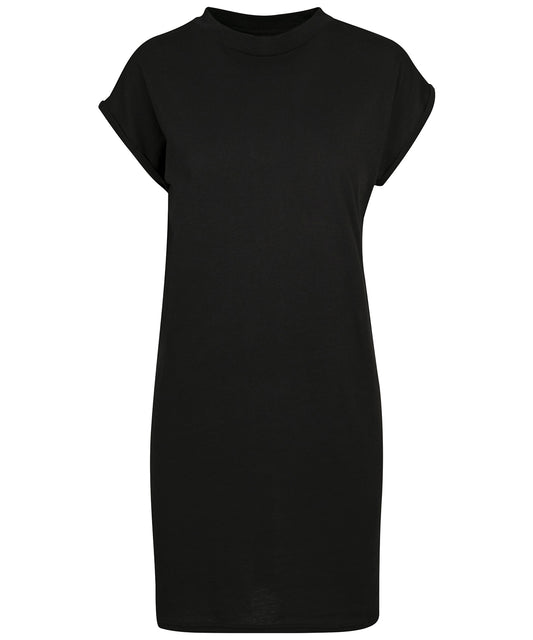 Build Your Brand - Women's turtle extended shoulder dress - Black - Add Your Design/Logo