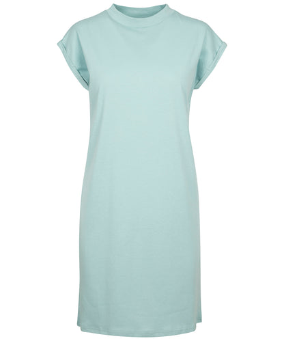 Bauen Sie Ihre Marke auf – Damenkleid mit Schildkröten-Print und verlängerten Schultern – Bluemint – Fügen Sie Ihr Design/Logo hinzu