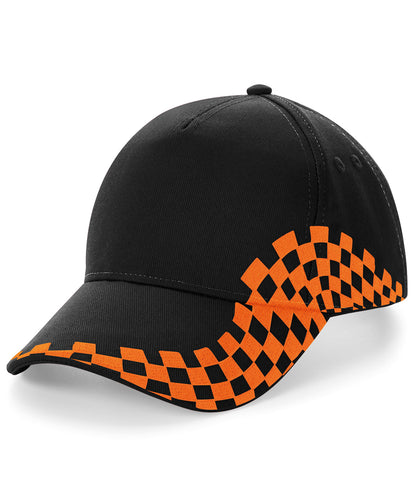 Casquette Grand Prix Beechfield - Noir/Orange - Ajoutez votre design/logo