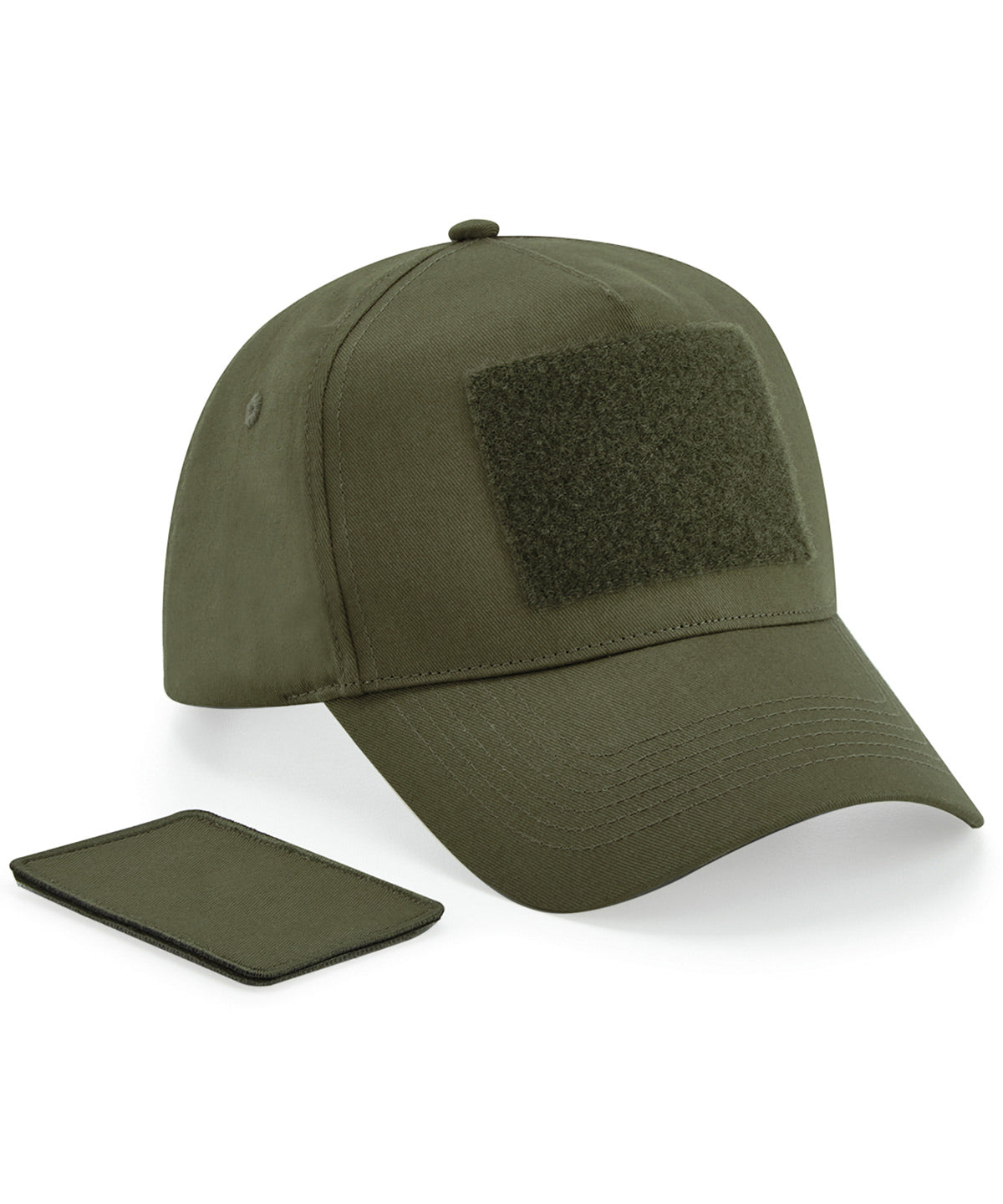 Beechfield - Removable patch 5-panel cap - Military Green - Add Your Design/Logo