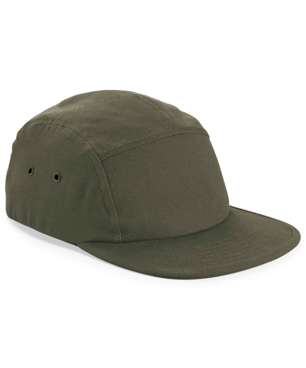 Beechfield - Casquette de camping 5 panneaux en toile - Vert olive - Ajoutez votre design/logo