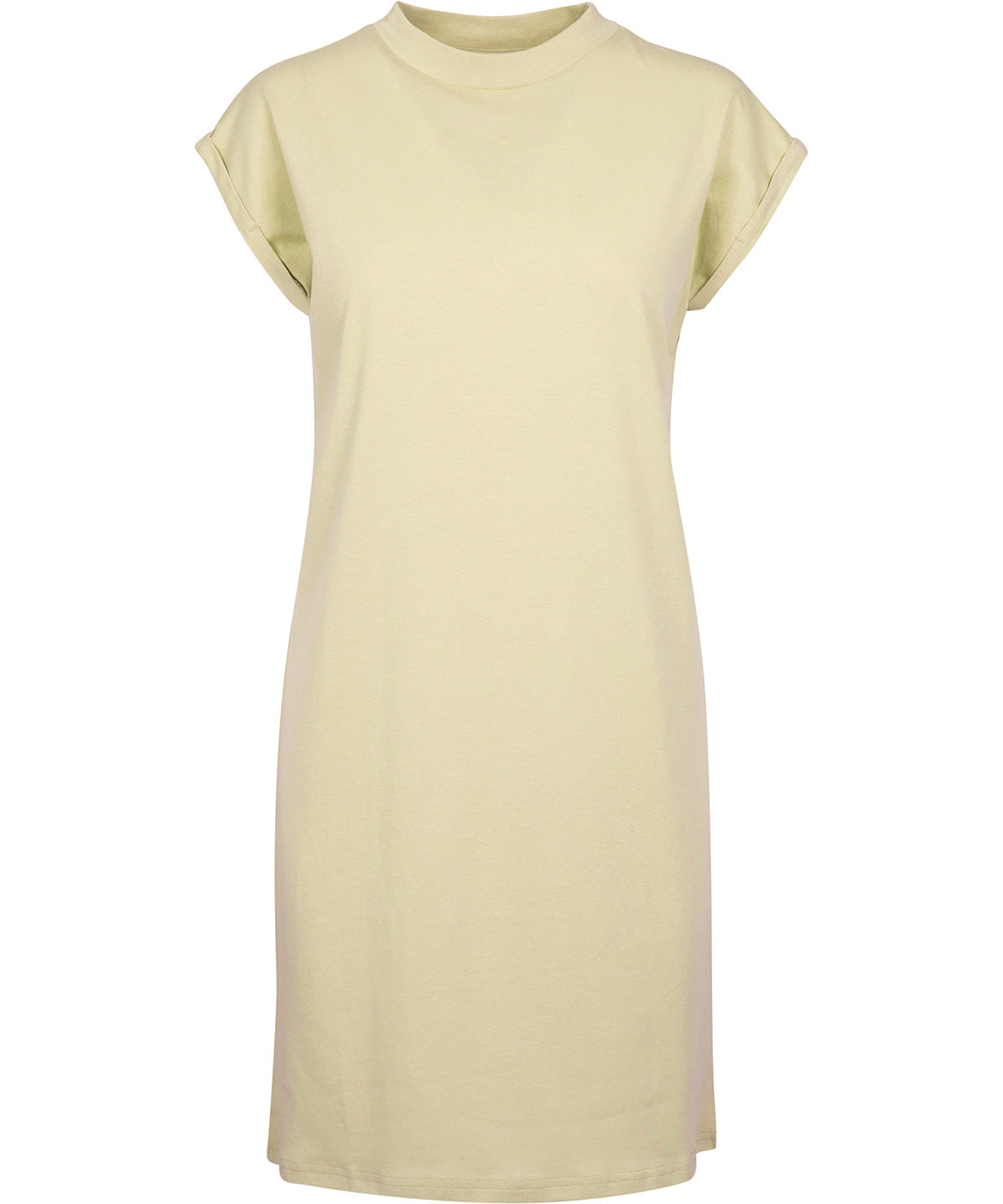 Créez votre marque - Robe tortue à épaules allongées pour femme - Jaune doux - Ajoutez votre design/logo
