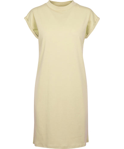Créez votre marque - Robe tortue à épaules allongées pour femme - Jaune doux - Ajoutez votre design/logo