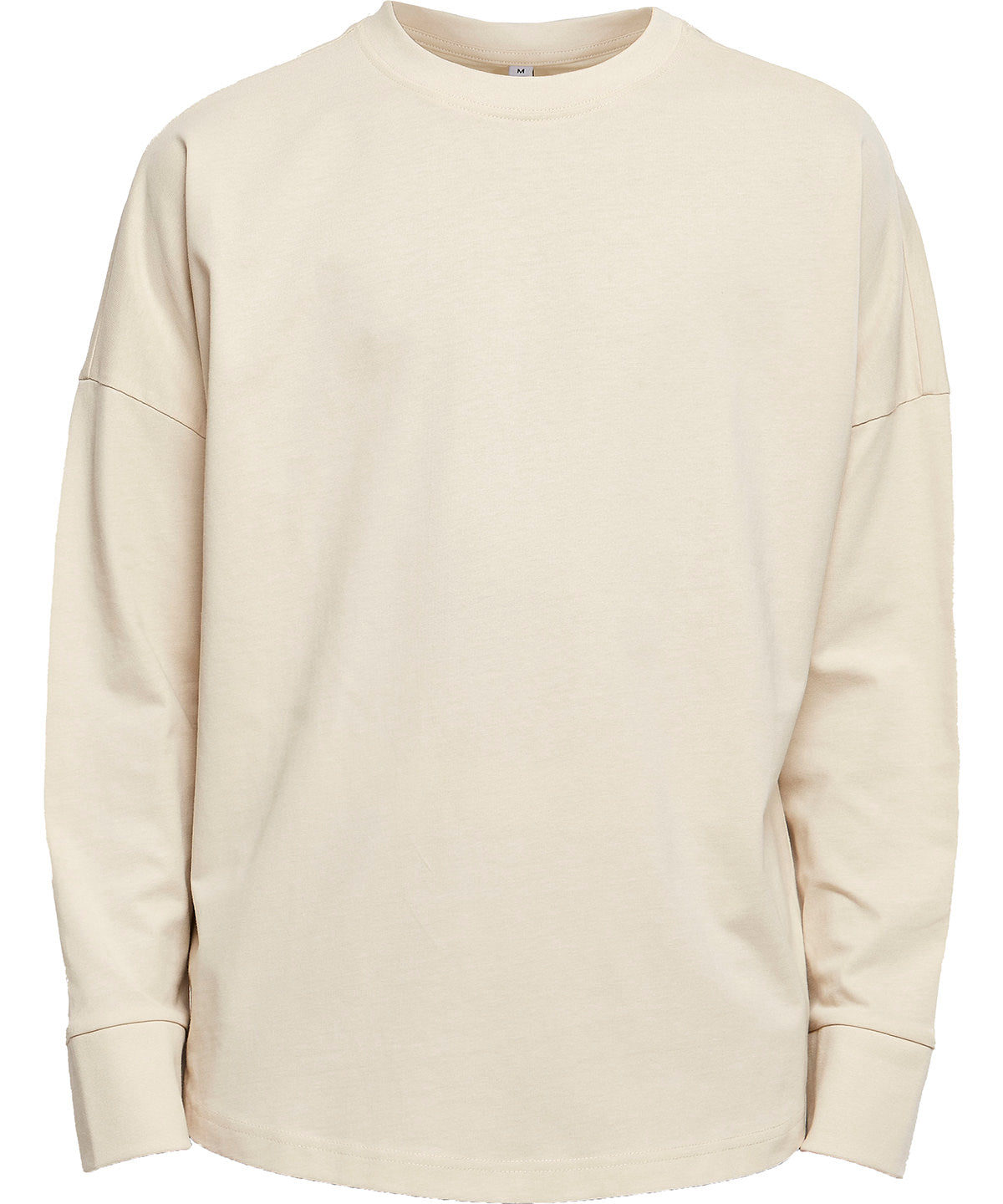Bauen Sie Ihre Marke auf – Langarmshirt mit übergroßem Schnitt – Sand – Fügen Sie Ihr Design/Logo hinzu