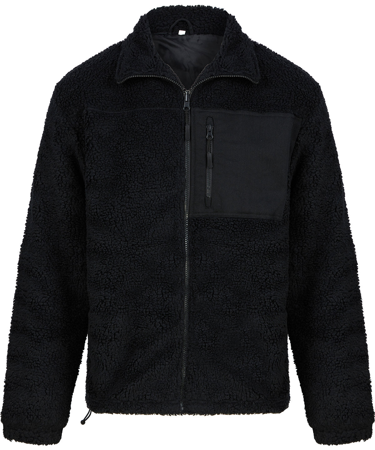 Front Row - Polaire sherpa recyclée - Noir - Ajoutez votre design/logo