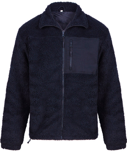 Front Row – Recyceltes Sherpa-Fleece – Marineblau – Fügen Sie Ihr Design/Logo hinzu