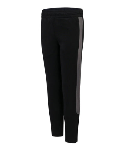 Finden &amp; Hales - Pantalon de survêtement tricoté pour enfant - Noir/Gris métallisé - Ajoutez votre design/logo