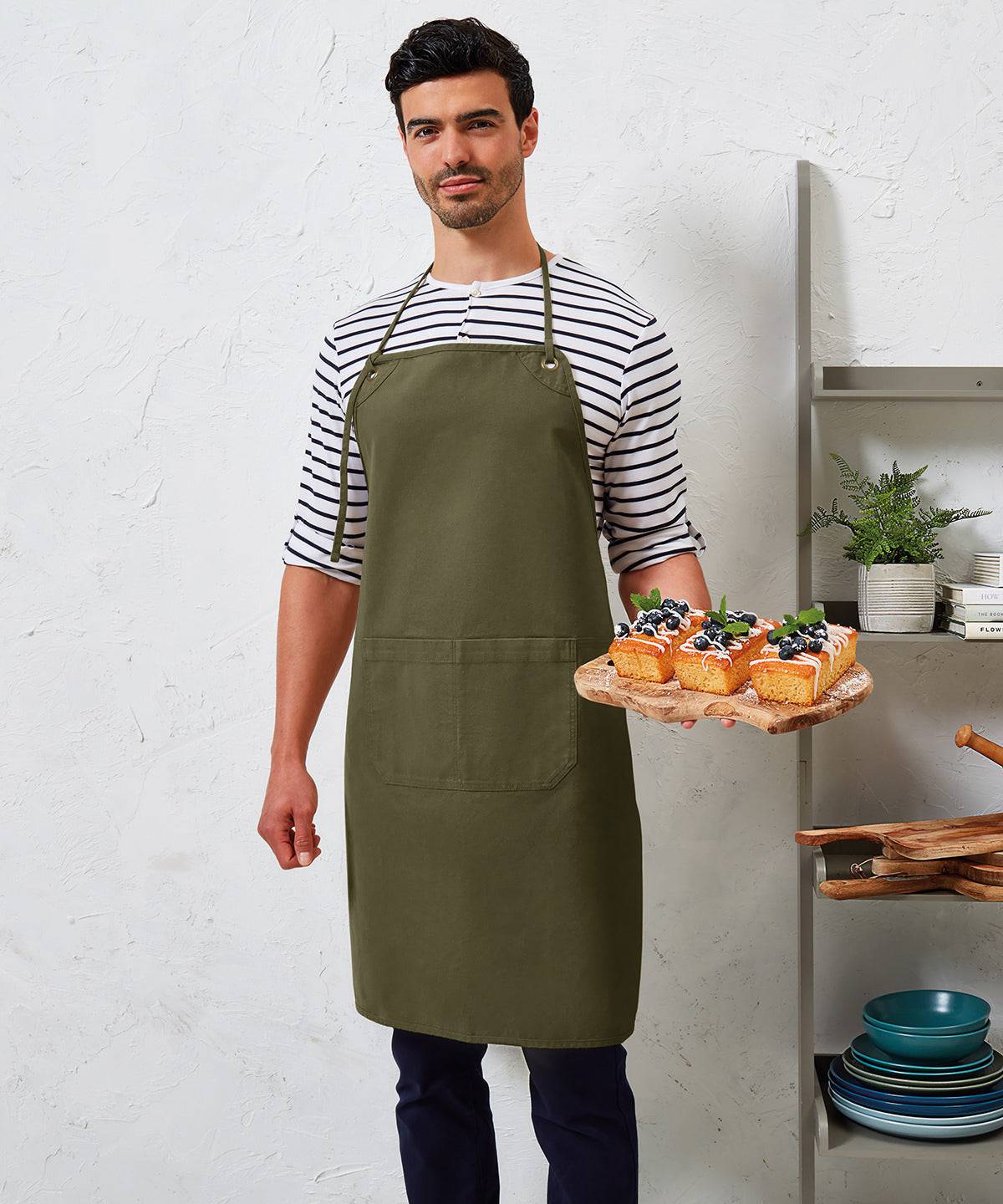 ‘Artisan’s Choice’ Double-Pocket Canvas Apron - Olive