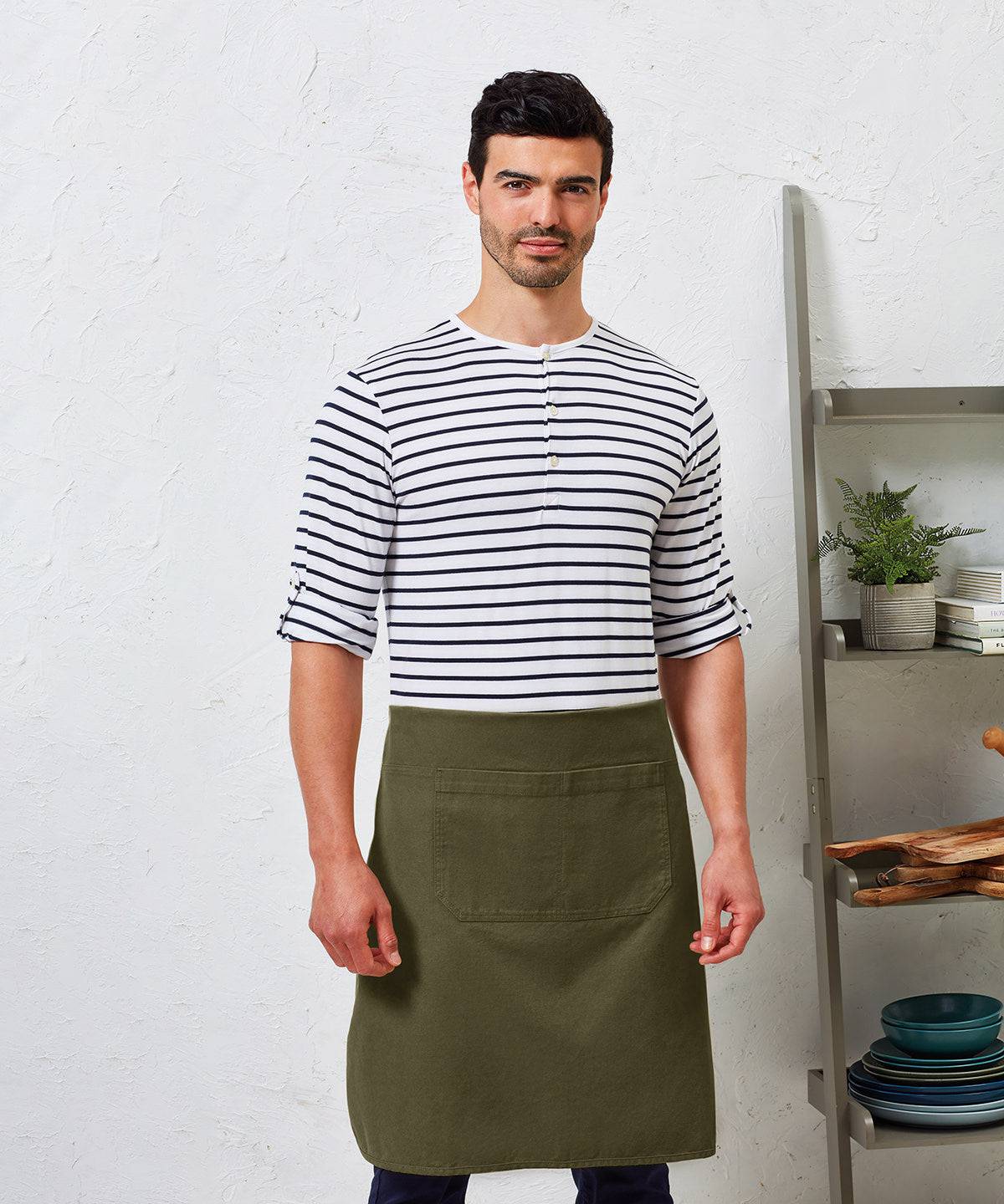 ‘Artisan’s Choice’ Double-Pocket Canvas Apron - Olive