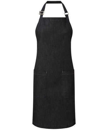 Cotton denim bib apron, organic and Fairtrade certified