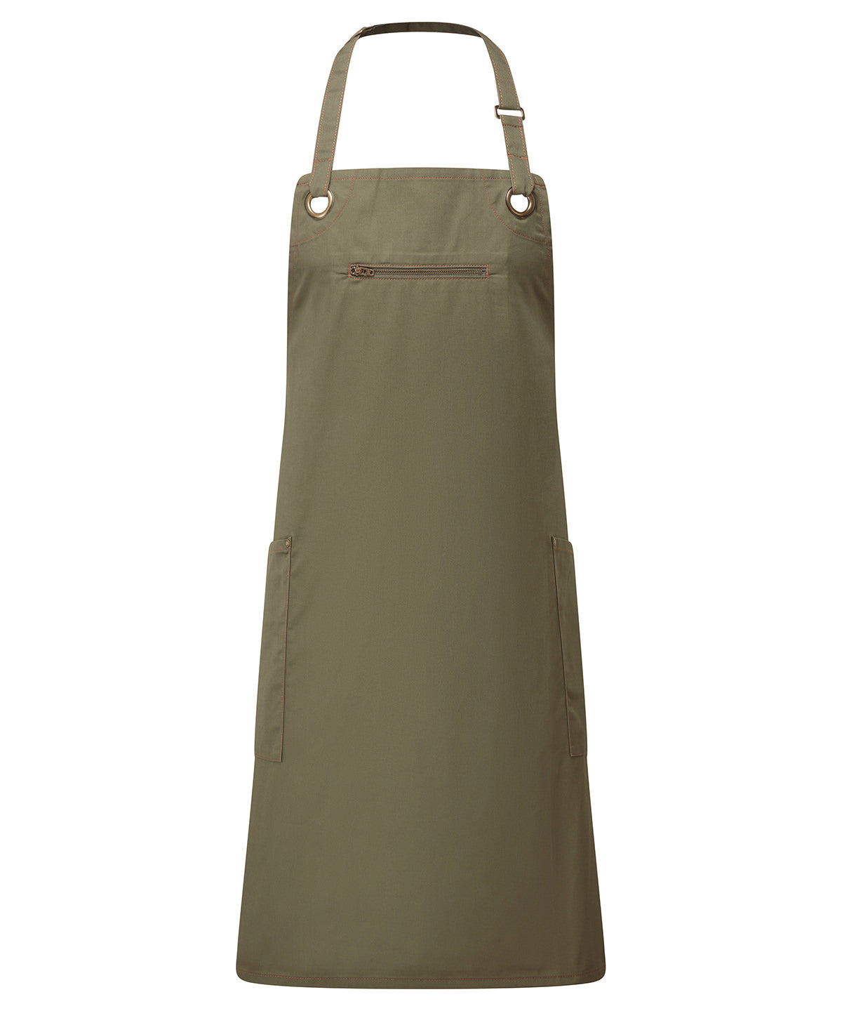 ‘Barley’ Contrast Stitch Bib Apron