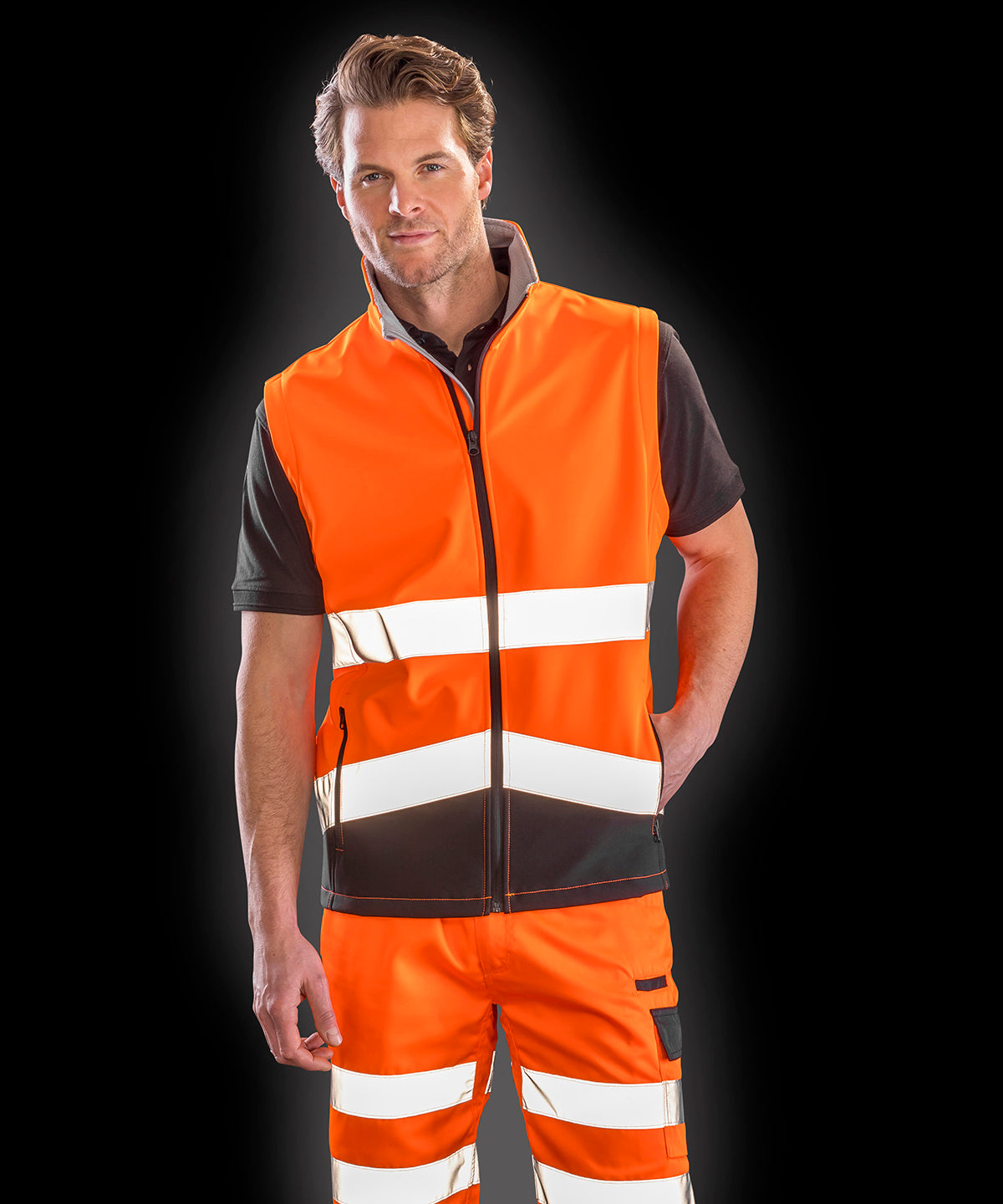 Printable safety softshell gilet