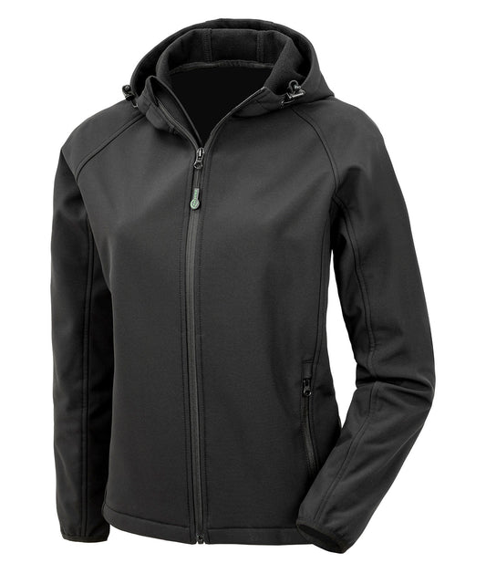 Womens recycled 3-layer printable hooded softshell