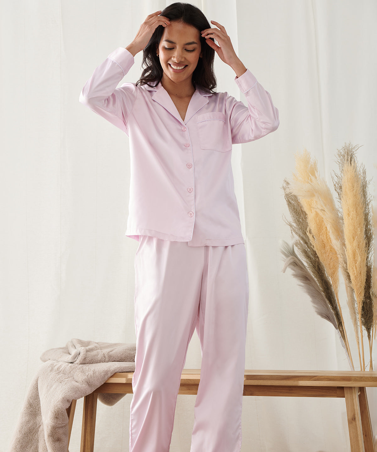 Women's satin long pyjamas 