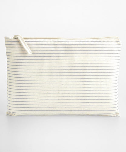 Striped organic accessory pouch