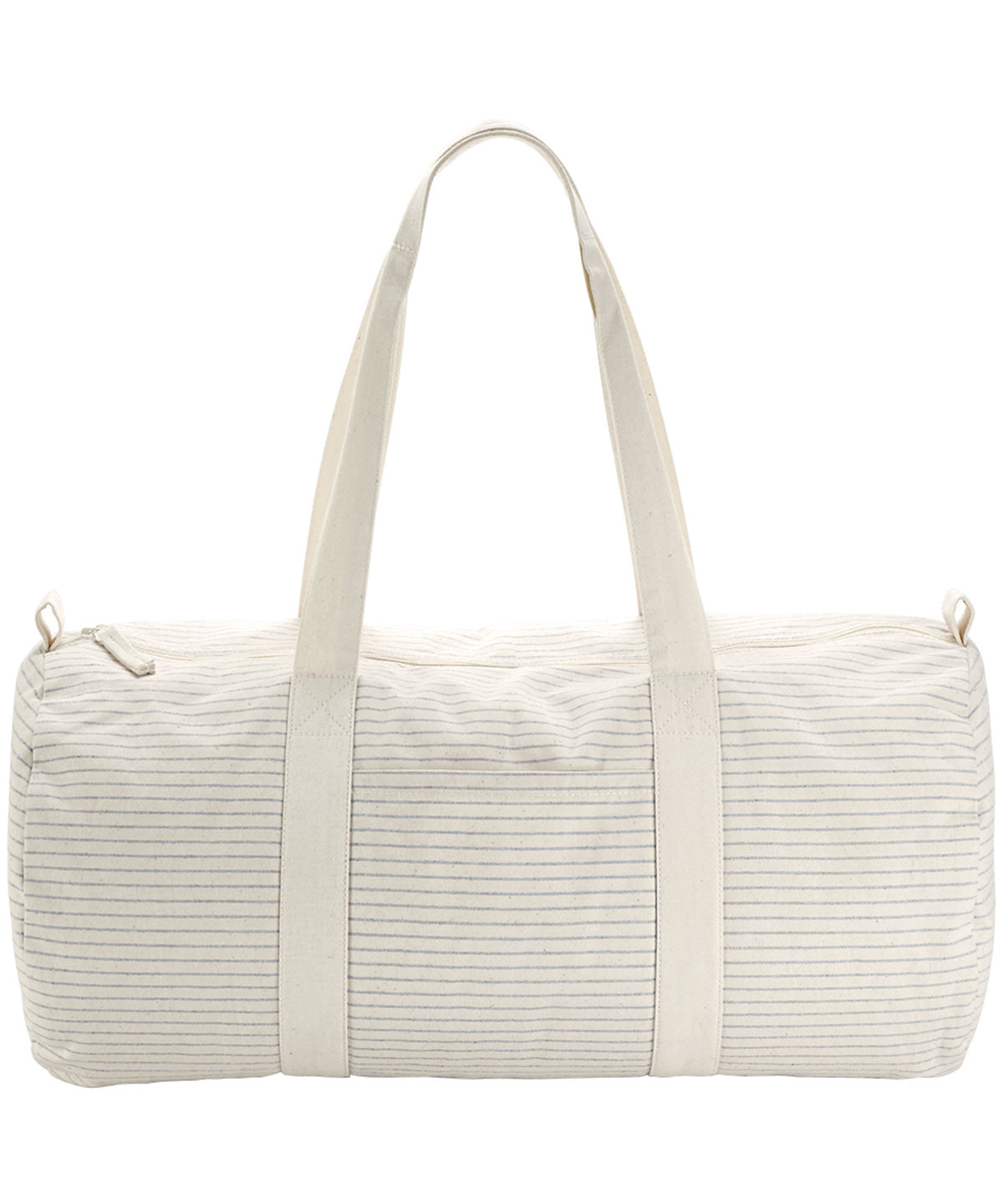 Striped organic cotton barrel bag