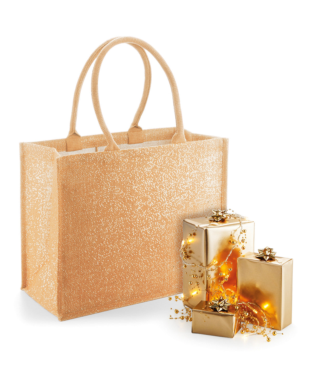 Shimmer jute shopper