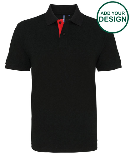 Men's classic fit contrast polo