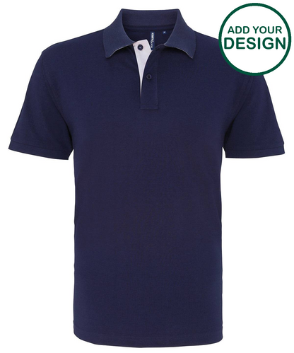 Men's classic fit contrast polo