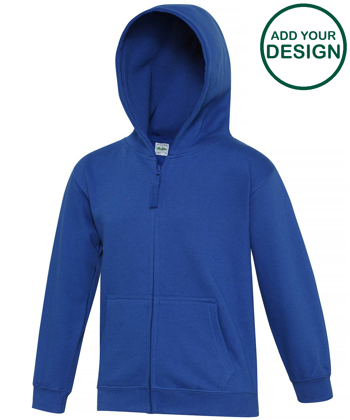 AWDis Just Hoods Kids Zoodie Royal Blue Add Your Design Logo Awdis just hoods kids zoodie royal blue add your design logo