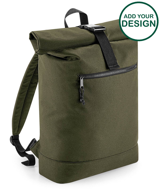 Recycled rolled-top backpack