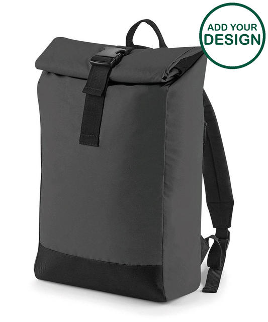Reflective roll-top backpack
