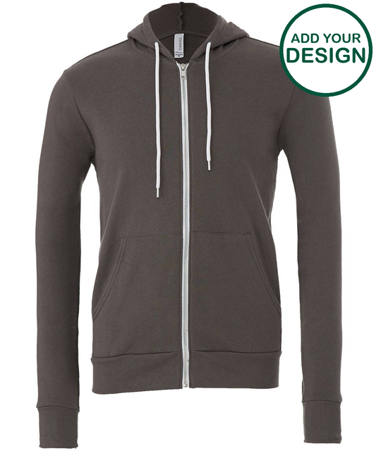 Unisex polycotton fleece full-zip hoodie