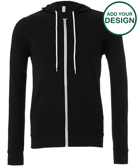 Unisex polycotton fleece full-zip hoodie