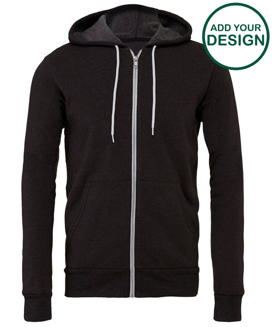 Unisex polycotton fleece full-zip hoodie