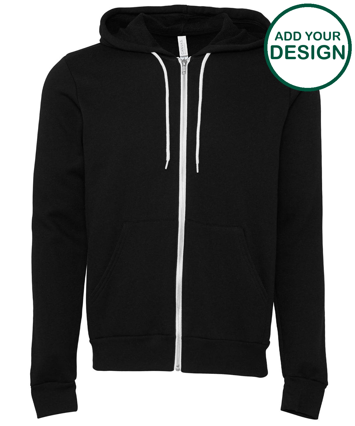 Unisex polycotton fleece full-zip hoodie